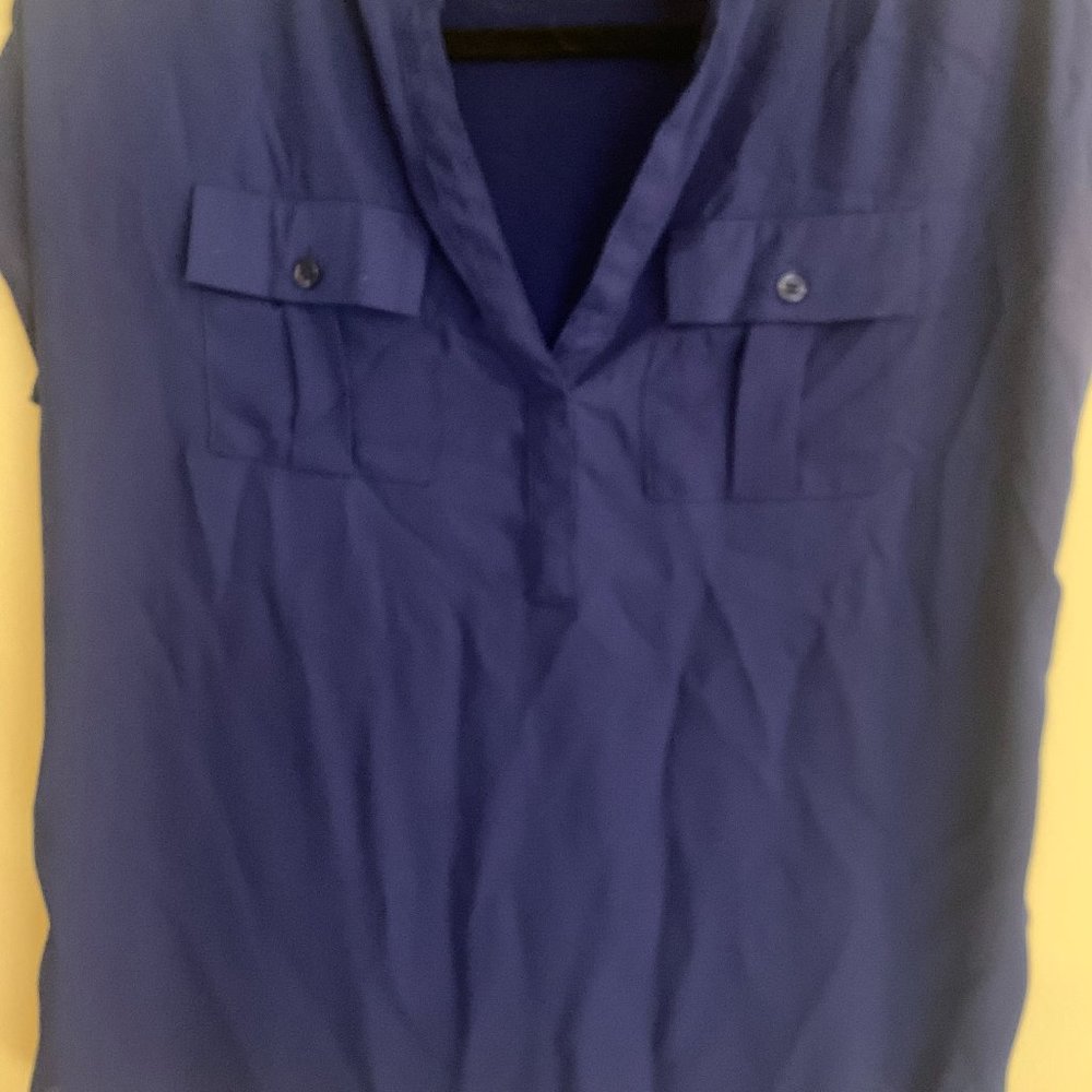 Sheer Royal Blue Inc. Blouse Sm